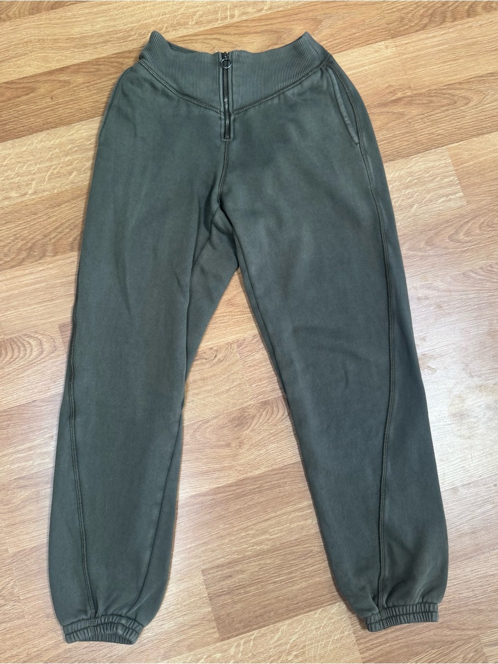 aerie Olive Green Zip-Waist Joggers